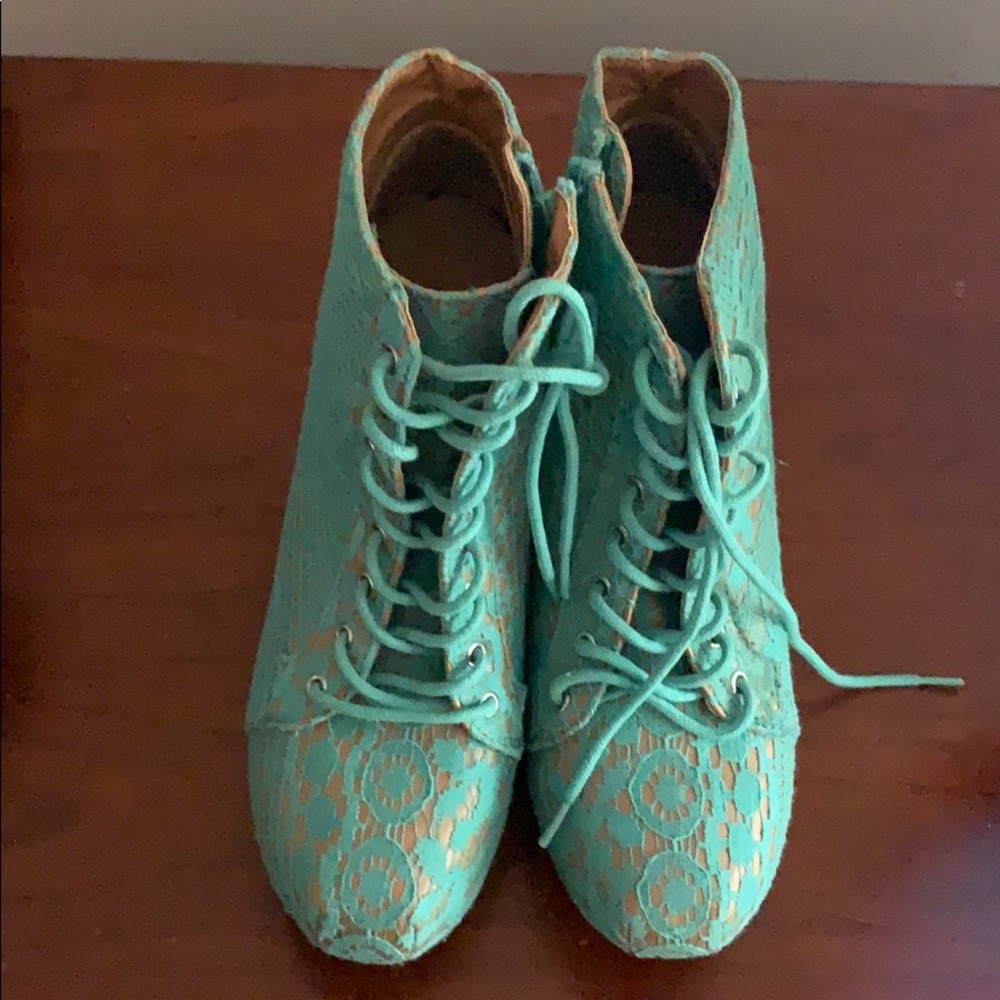 Lace booties practically new